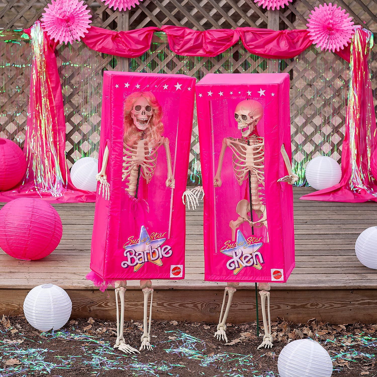 Fun Express Fashion Doll Posable Skeletons Halloween Decorating Kit - 6 Pc