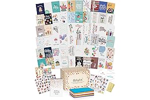 64 Unique Birthday Cards with Envelopes and Organizer