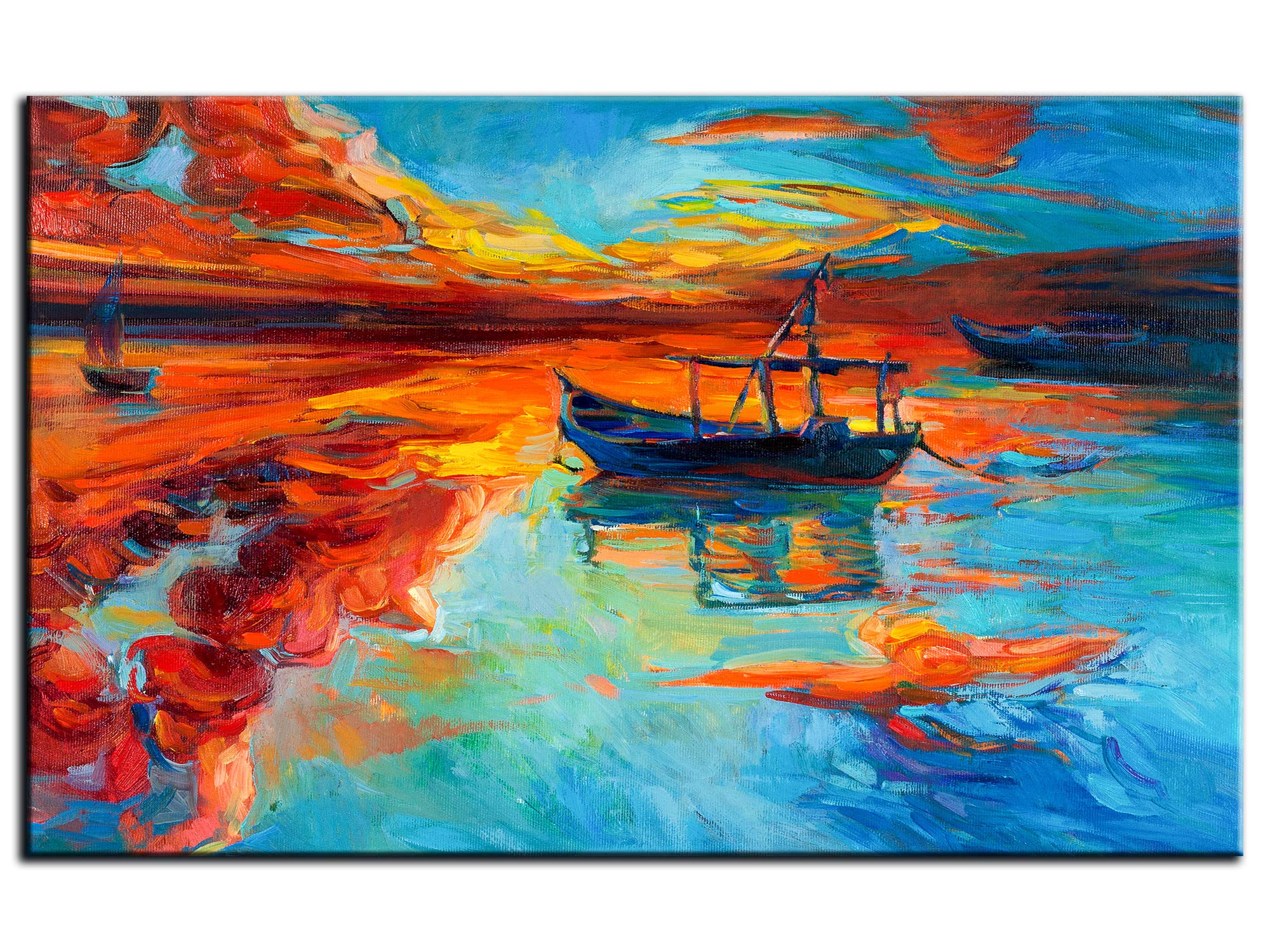 Declina Leinwanddruck Abstrakt, Quadptychon 120x50 Cm – 4-teilig, Hochglanz-Leinwand, Keilrahmen Aus Kiefernholz, Made In France