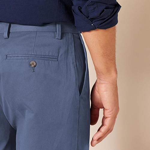 Amazon Essentials Men's Classic-Fit Wrinkle-Resistant Flat-Front Chino Pant (Available in Big & Tall), Indigo, 35W x 34L 5