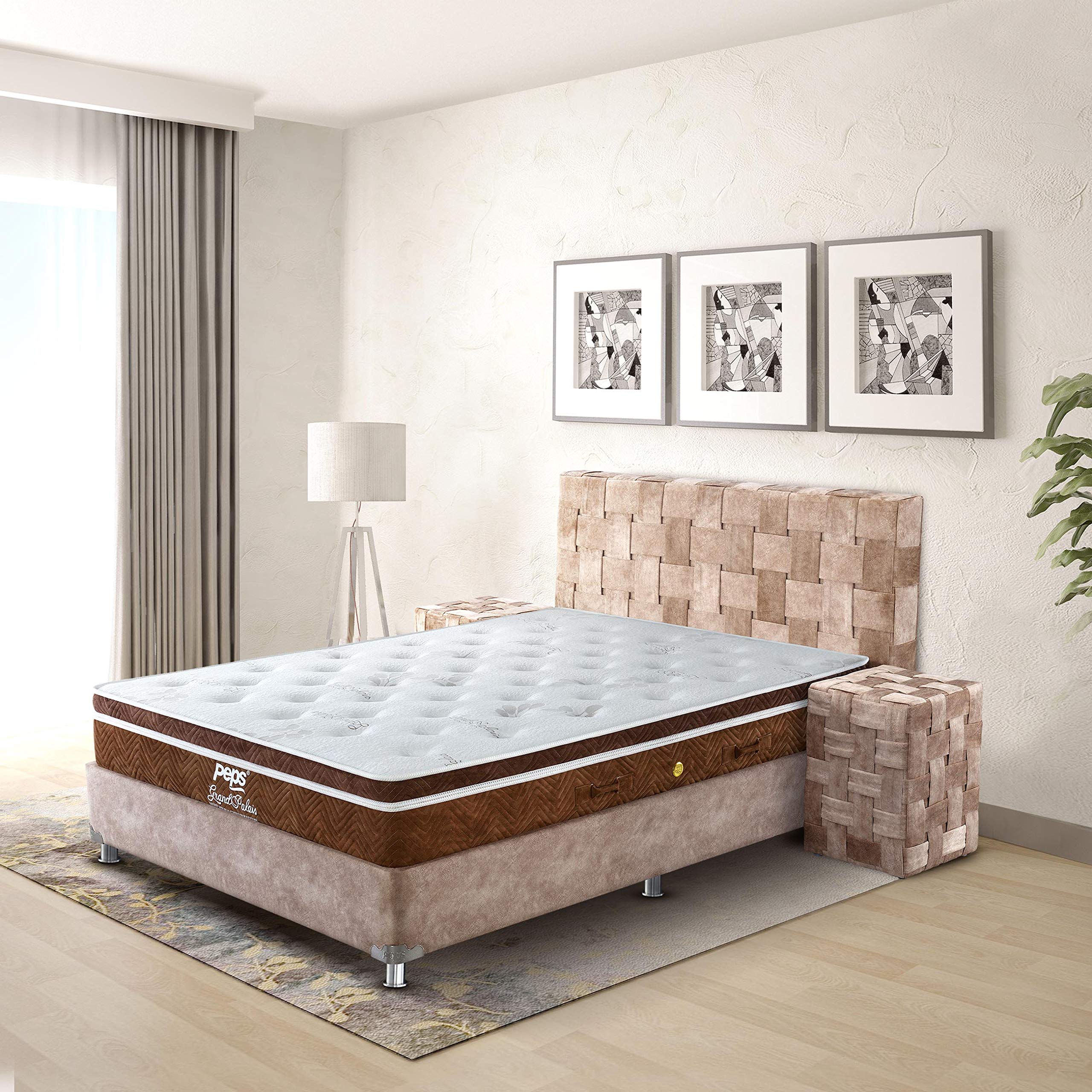 peps Grand Palais |10 -Inch Ultra Luxury Euro Top Twin Size Pocketed Spring Mattress – Brown (78X48X10) | Memory Foam & Visco Elastic | Anti-Skid Base | Breathable & Supportive Design-image-22