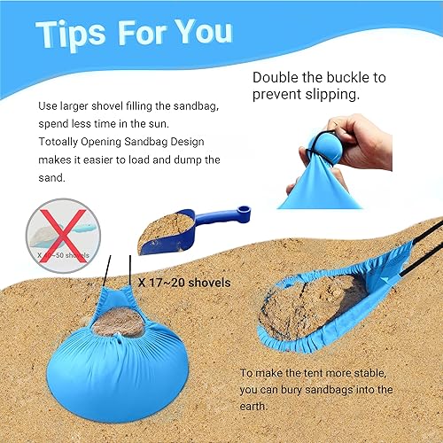 Miniatura 5 de CROWN SHADES Tienda de campaña de playa portátil de 7 x 7 pulgadas, refugio solar UPF50+, toldo al aire libre para 2 a 4 personas con aluminio