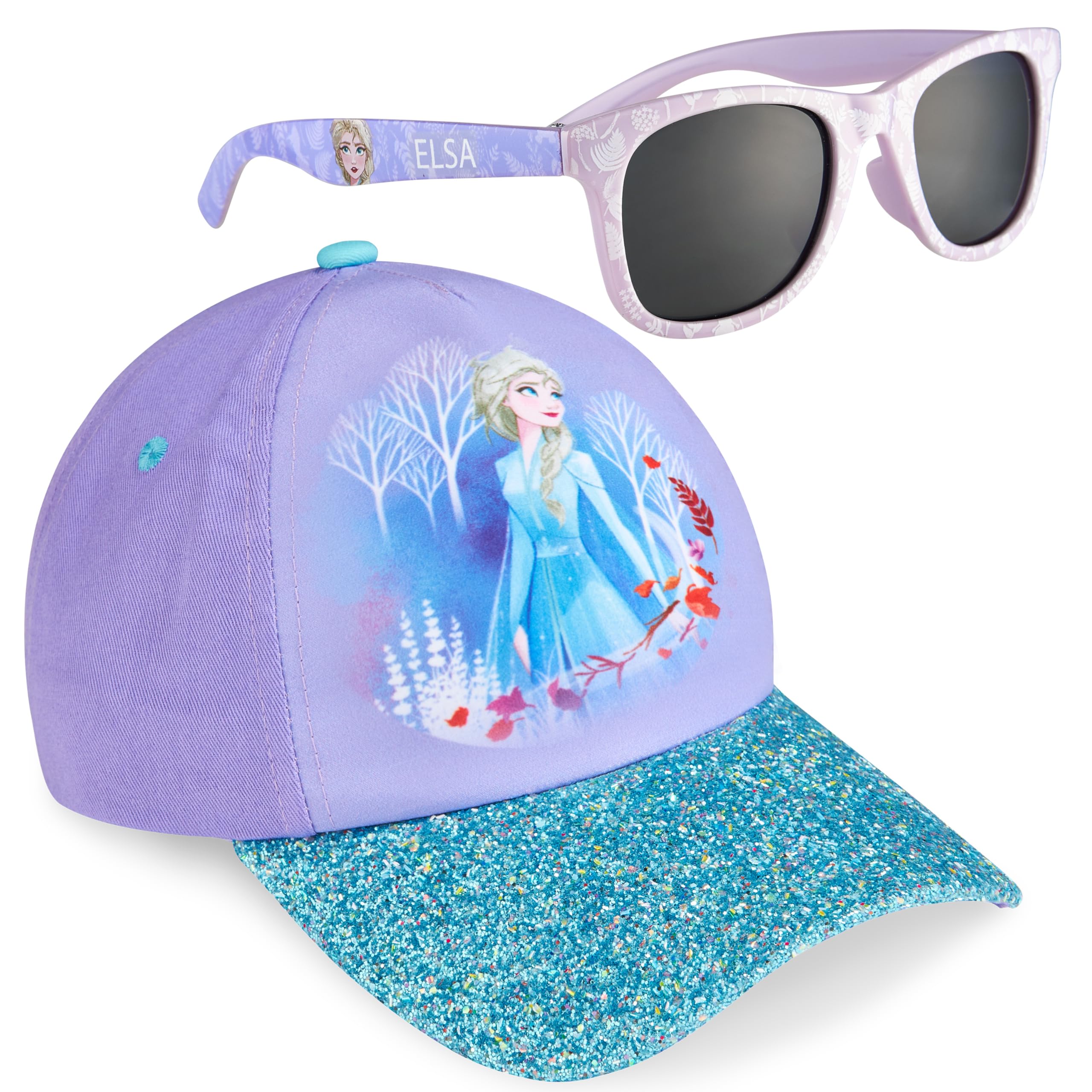 Stitch | Minnie Mouse | Frozen | Ariel Baseball Cap & Sunglasses for Girls, Hat & Sun Glasses with UV 400 Protection
