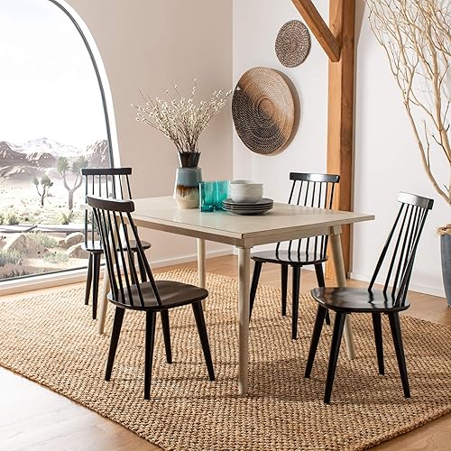 Miniatura 8 de Safavieh American Homes Collection Burris Country Farmhouse - Silla auxiliar con eje gris, madera (juego de 2) Gris,Negro,Natural,natural /