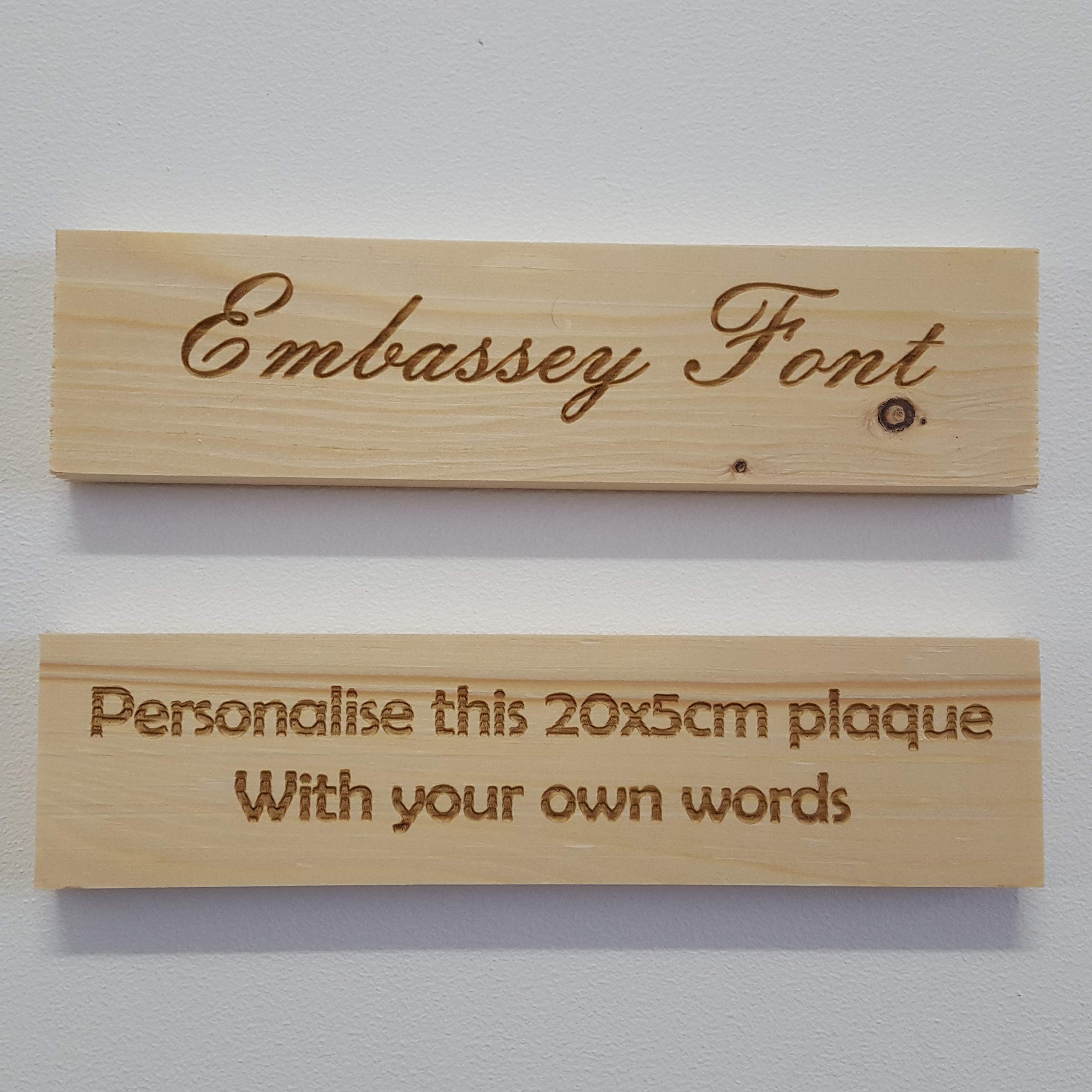 Cutncraft Designs Personalised Pinewood plaque/sign bespoke childs bedroom door/custom text - Embassay Font