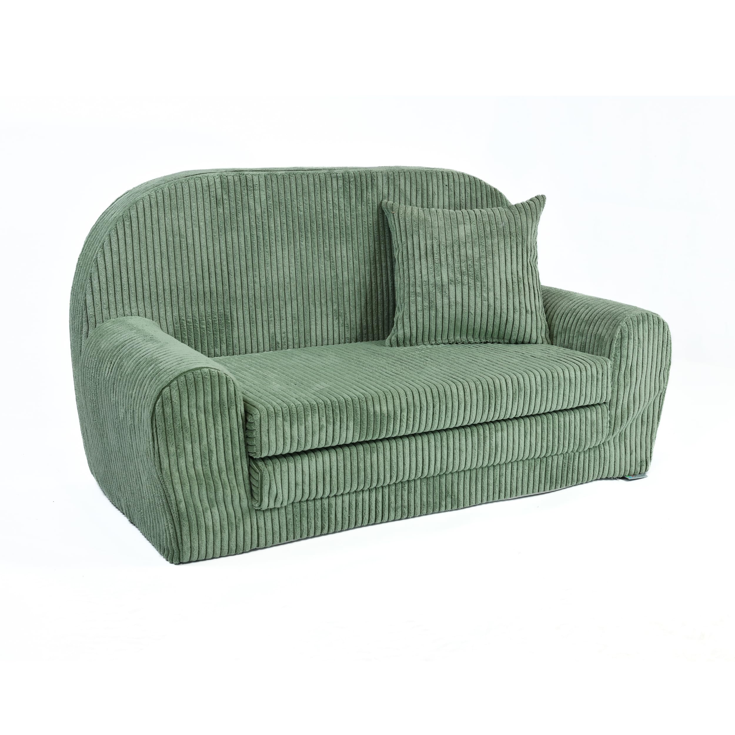 FORTISLINE Canapé enfant dépliable 78x45x40 cm - Canapé enfant en velours avec surface de couchage 104 cm, Mini canapé pour chambre d'enfant, Housse amovible et lavable, Oeko-TEX Standard 100