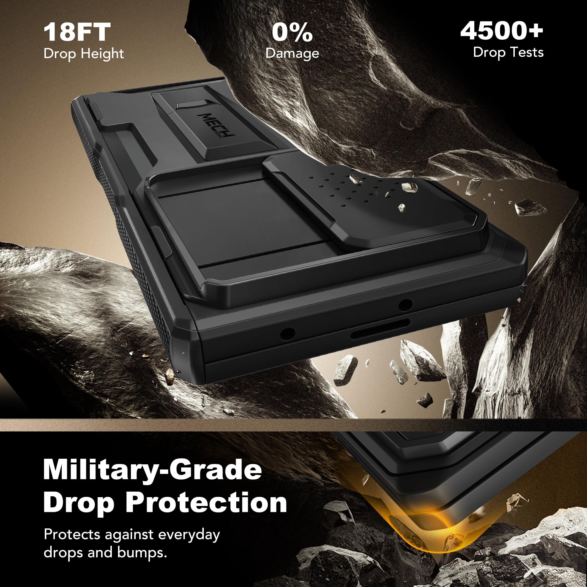 TONGATE Etui Z Fold 7 z osłoną ekranu prywatności, [wbudowana osłona aparatu przesuwnego i stojak] [Anti Spy] wojskowa obudowa na telefon do Samsung Galaxy Z Fold 7 z klipsem do paska, czarna