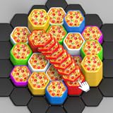 Hexa Pizza Sort Blocks Master 3D - Sort the Hexagonal Color Tiles Of Pizza To Become The Master Of Pizza Sorting 3D