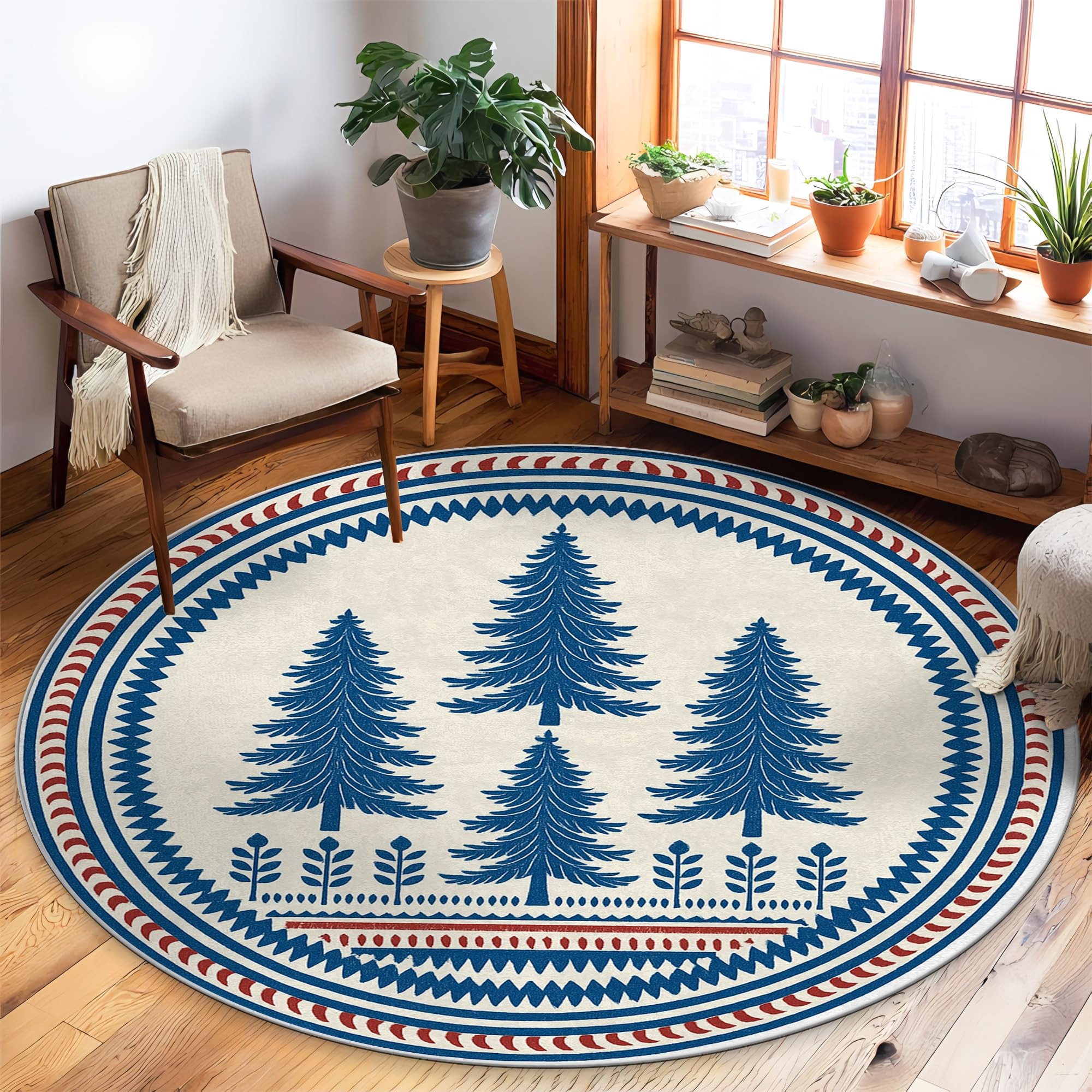 Tapis de sol à poils courts salon et chambre géométrique rustique 1,5m