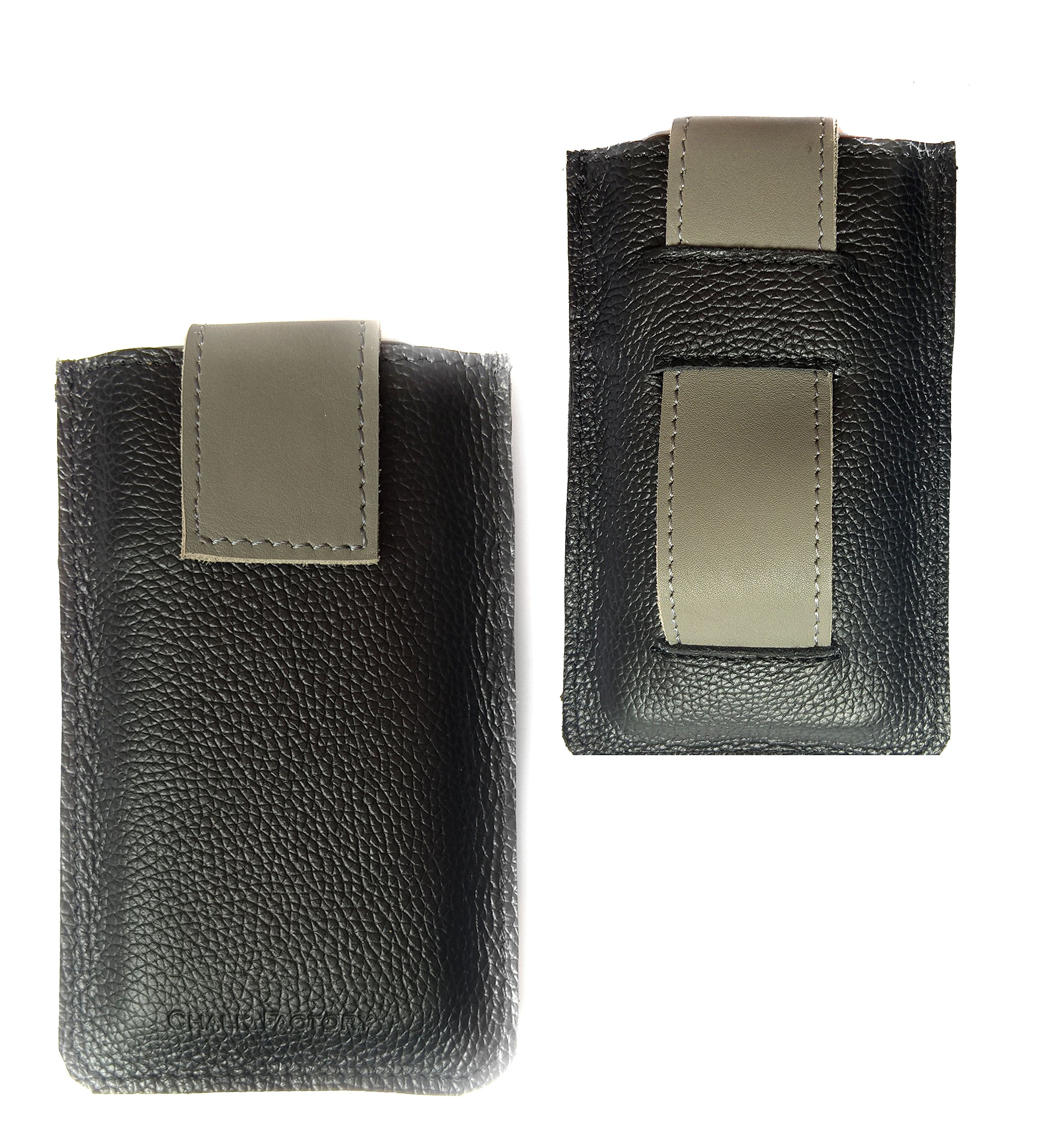 Chalk Factory Premium Genuine Leather with Belt Loop Holder Sleeve Cover Pouch Case for Motorola V.Box(V100) Mobile Phone