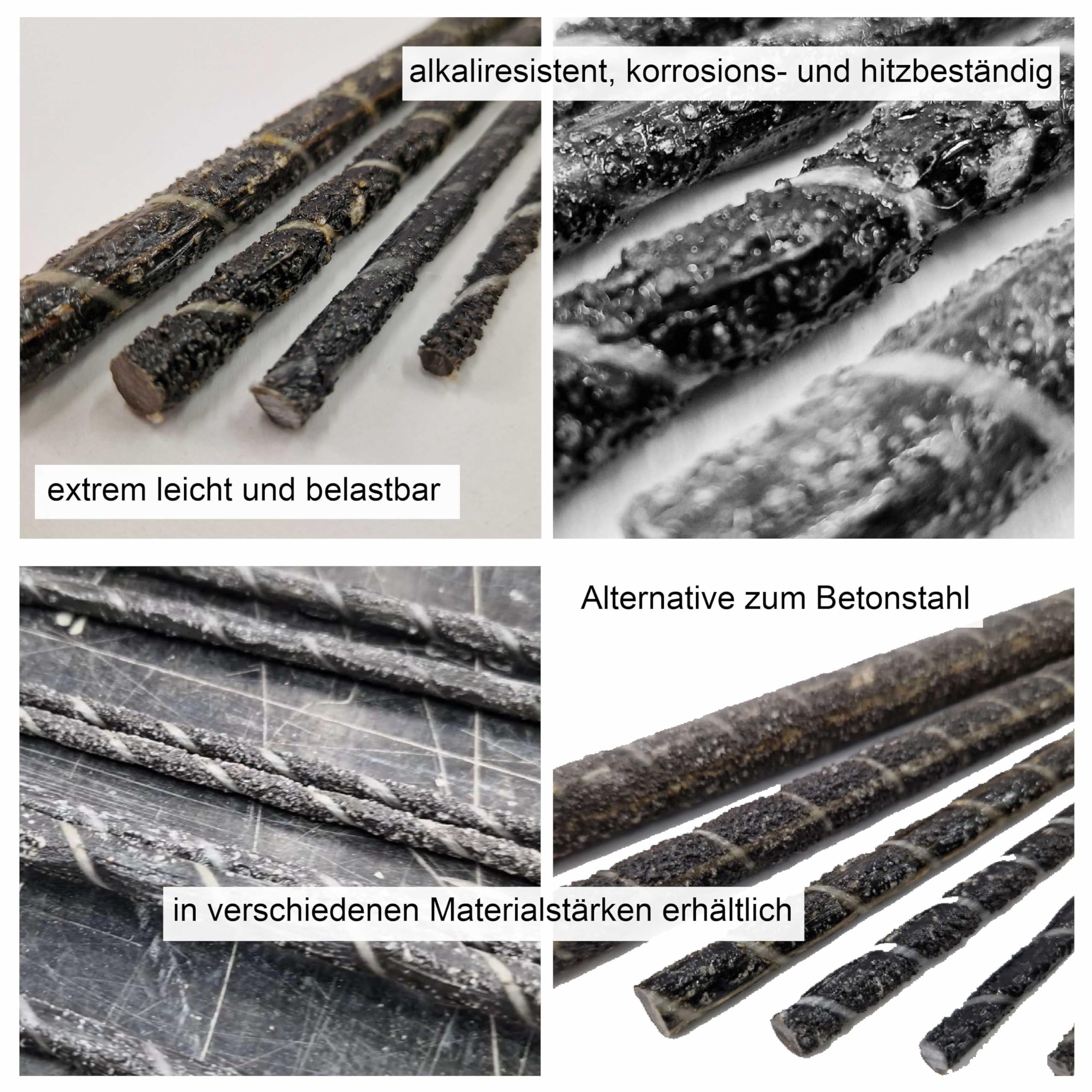 Bewehrungsstäbe aus Basaltfaser 6mm 10 Stück