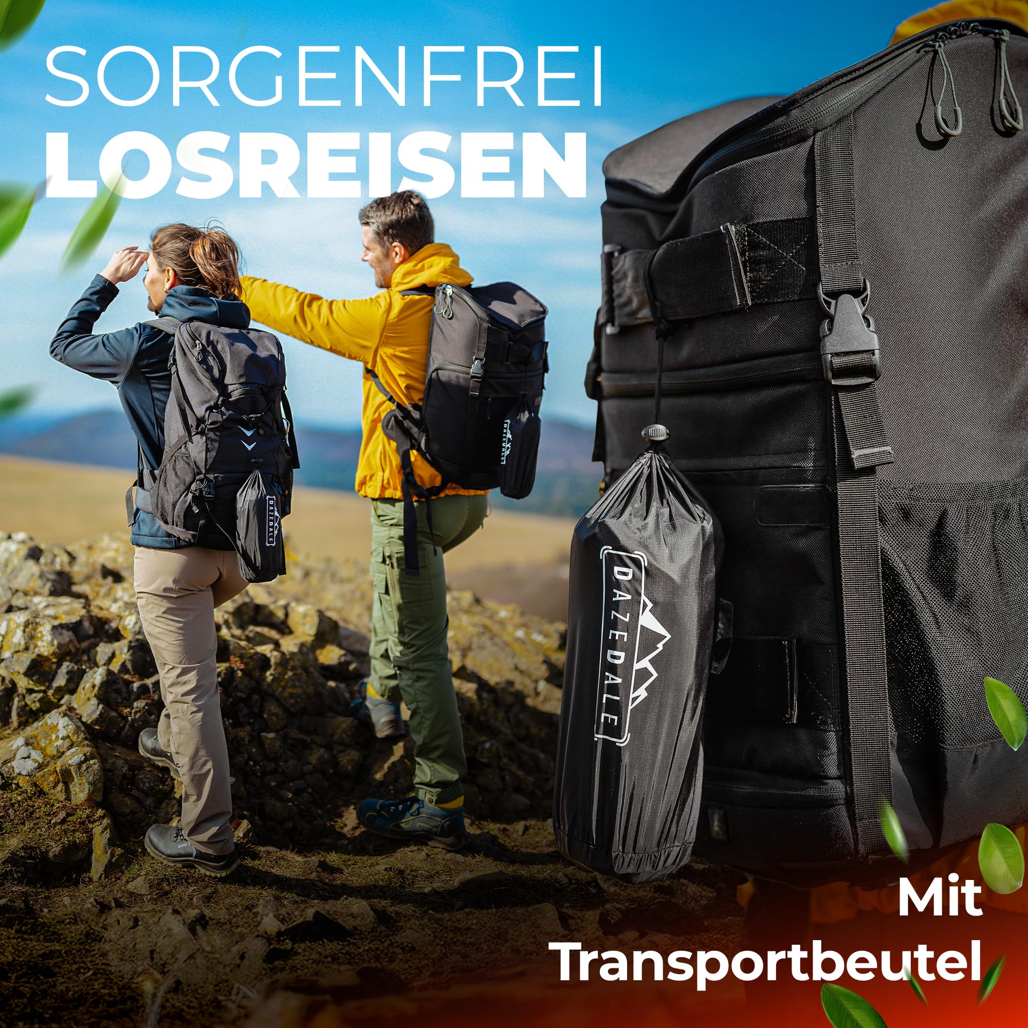 Isomatte Camping [Luftmatratze Ultraleicht mit 438g] Matratze mit Druckknöpfen zum verbinden, Schlafmatte für Outdoor campen | Ultraleichte, geräuscharme Iso-Matte, kleines Packmaß