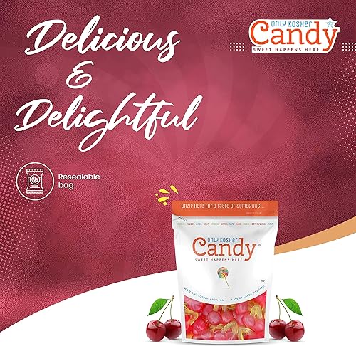 Miniatura 2 de Only Kosher Candy Caramelos de goma Haribo a granel sabor a cerezas gemelas, certificado Kosher, paquete de 2 libras