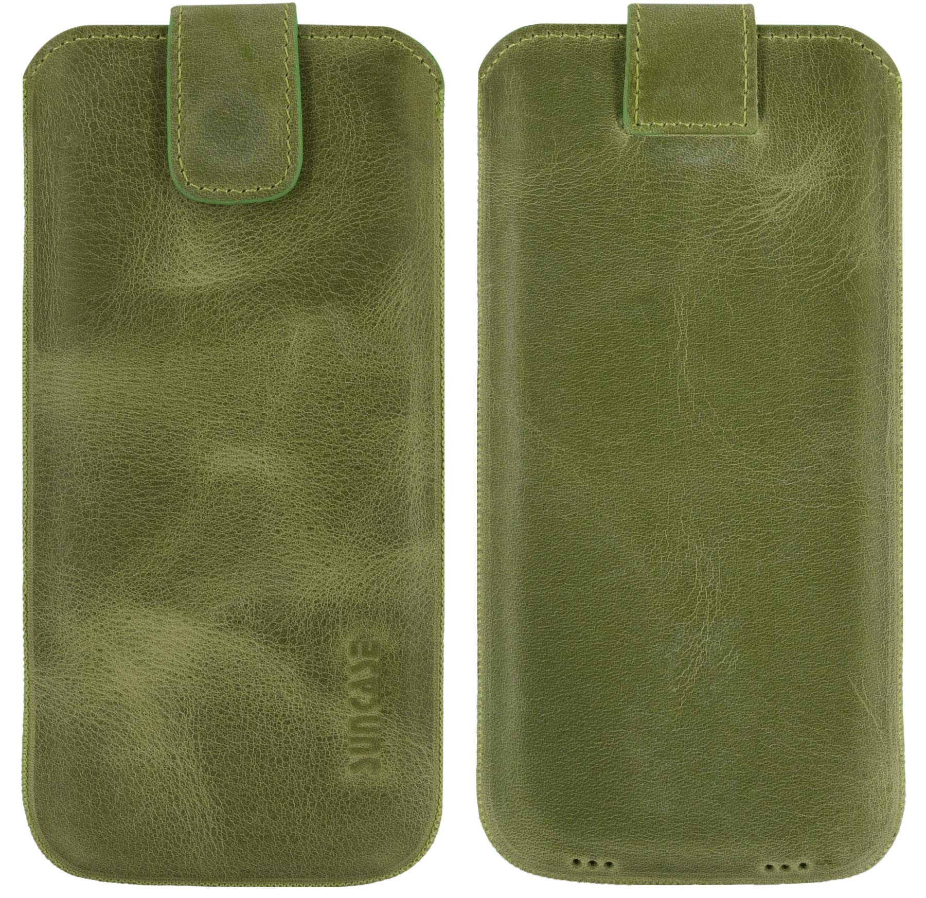 Suncase Borsa Vera Pelle Custodia Slim-Edition Compatibile Con Blackview A85 Custodia (Con Rückzugsfunktion E Chiusura Magnetica) IN Vollnarbig-Weiss
