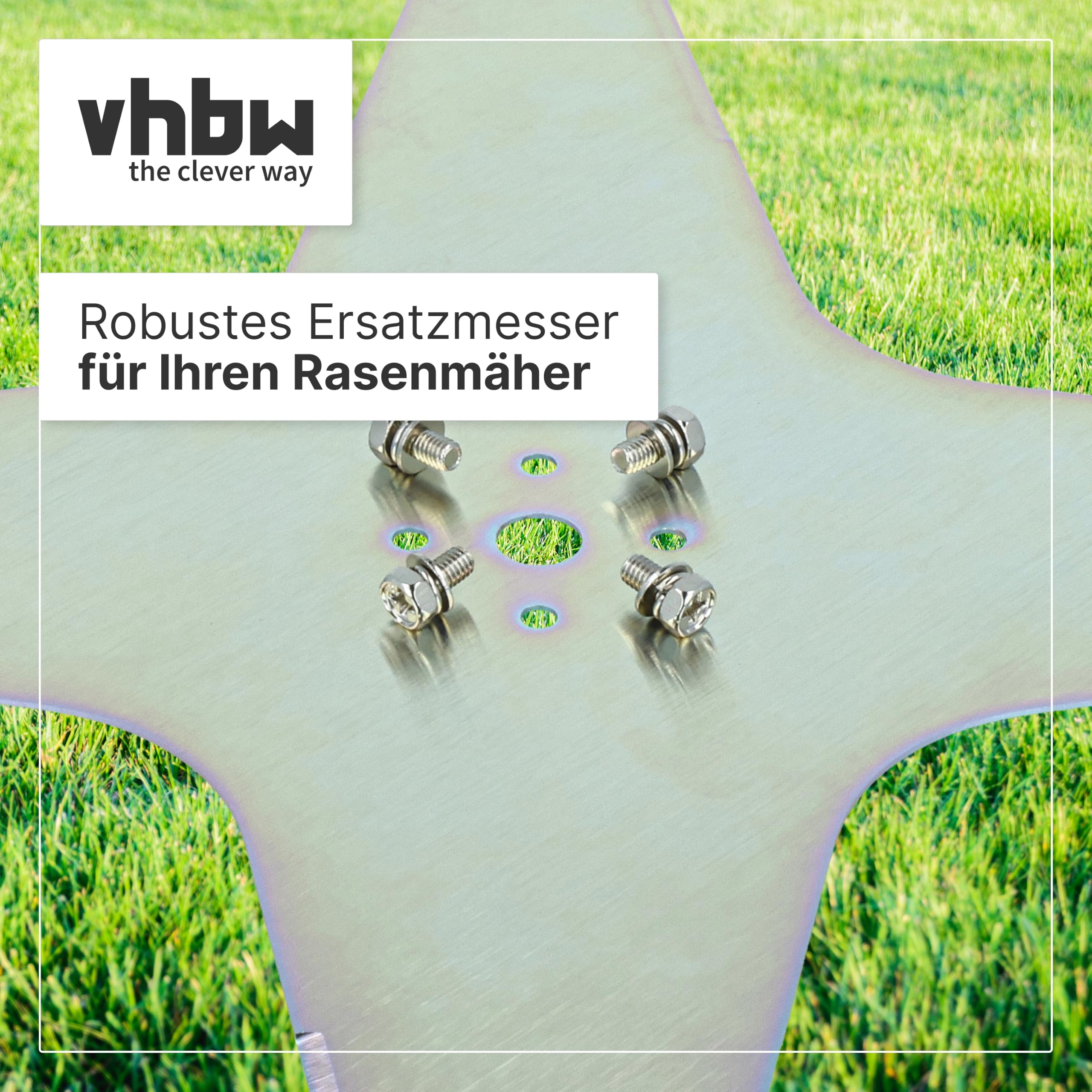 vhbw Ersatz-Messer (4-Stern) kompatibel mit Stiga Rasenmäher | Ersatzklinge Grau, Stahl
