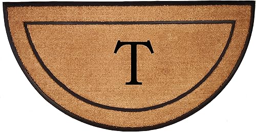 Calloway Mills - Felpudo con monograma de medio círculo, letra (T, 36 x 72)