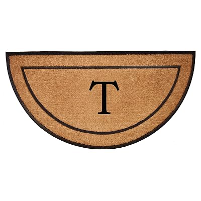 Calloway Mills The General Half-Circle Monogram Doormat, Letter (T, 36 X 72)