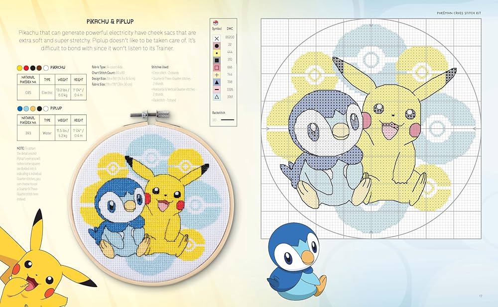 pok-mon-cross-stitch-kit-includes-patterns-and-materials-to-stitch-pikachu-piplup-evee-and-charts-for-16-other-pok-mon-projects-diaz-maria-9781446310618-amazon-com-books for Free Printable Pokemon Cross Stitch Patterns Pokémon Cross Stitch Kit: Includes patterns and materials to stitch Pikachu & Piplup, & Evee, and charts for 16 other Pokémon projects: Diaz, Maria: 9781446310618: Amazon.com: Books for Free Printable Pokemon Cross Stitch Patterns