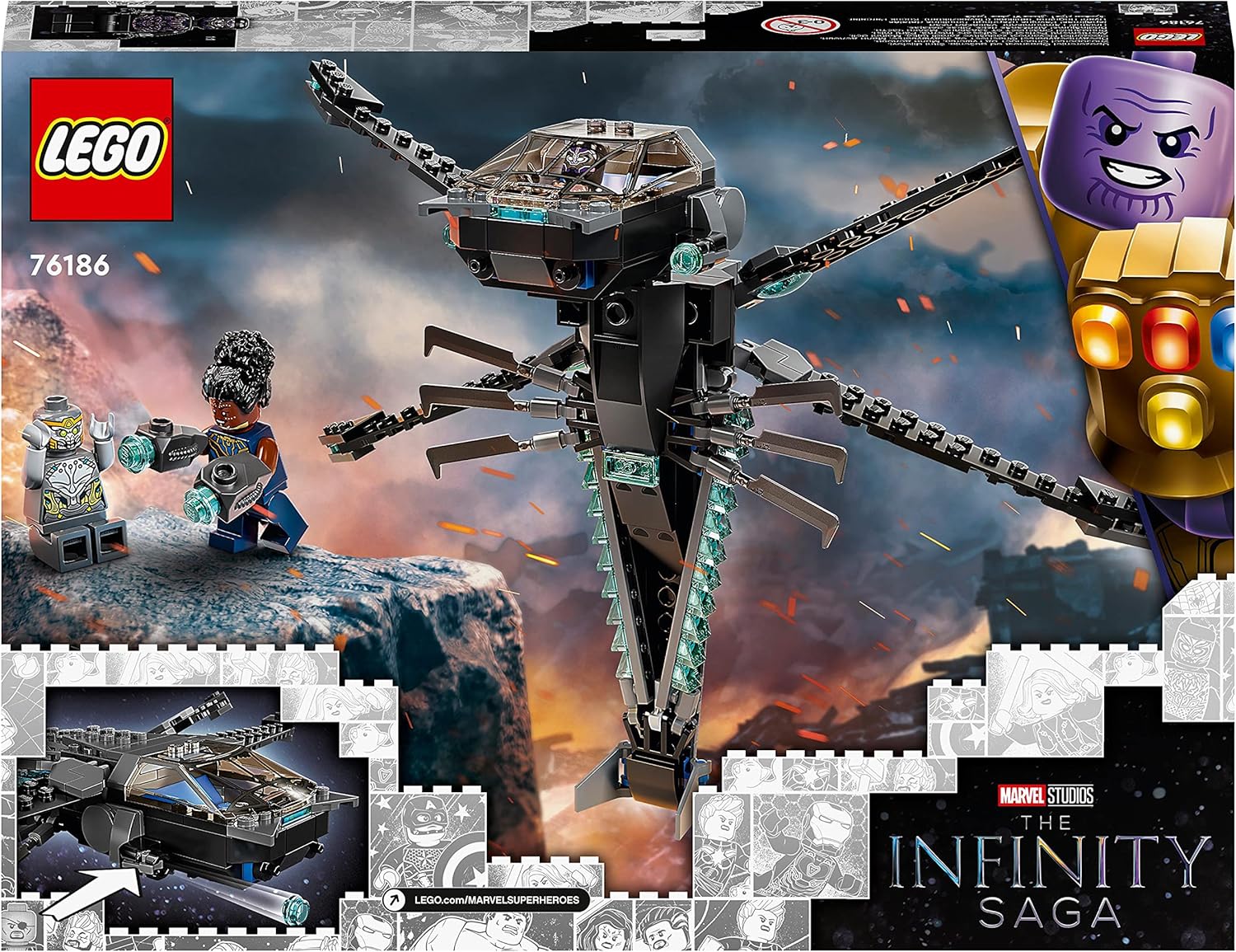 Lego® Super Heroes Marvel Black Panther Dragon Flyer 76186 Building Kit Toy; Create The Final Battle Scene from Avengers: Endgame