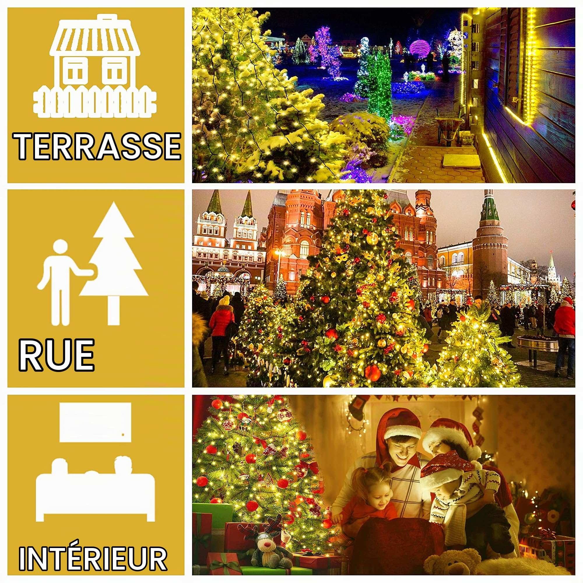 Guirlande Lumineuse Sapin de Noel 400 LED avec Télécommande 16 Branches Bande Lumineuse de 2 Mètres pour Décoration de 1m-2.4m Sapin de Noël Jardin Fête à la Maison (Blanc Chaud)