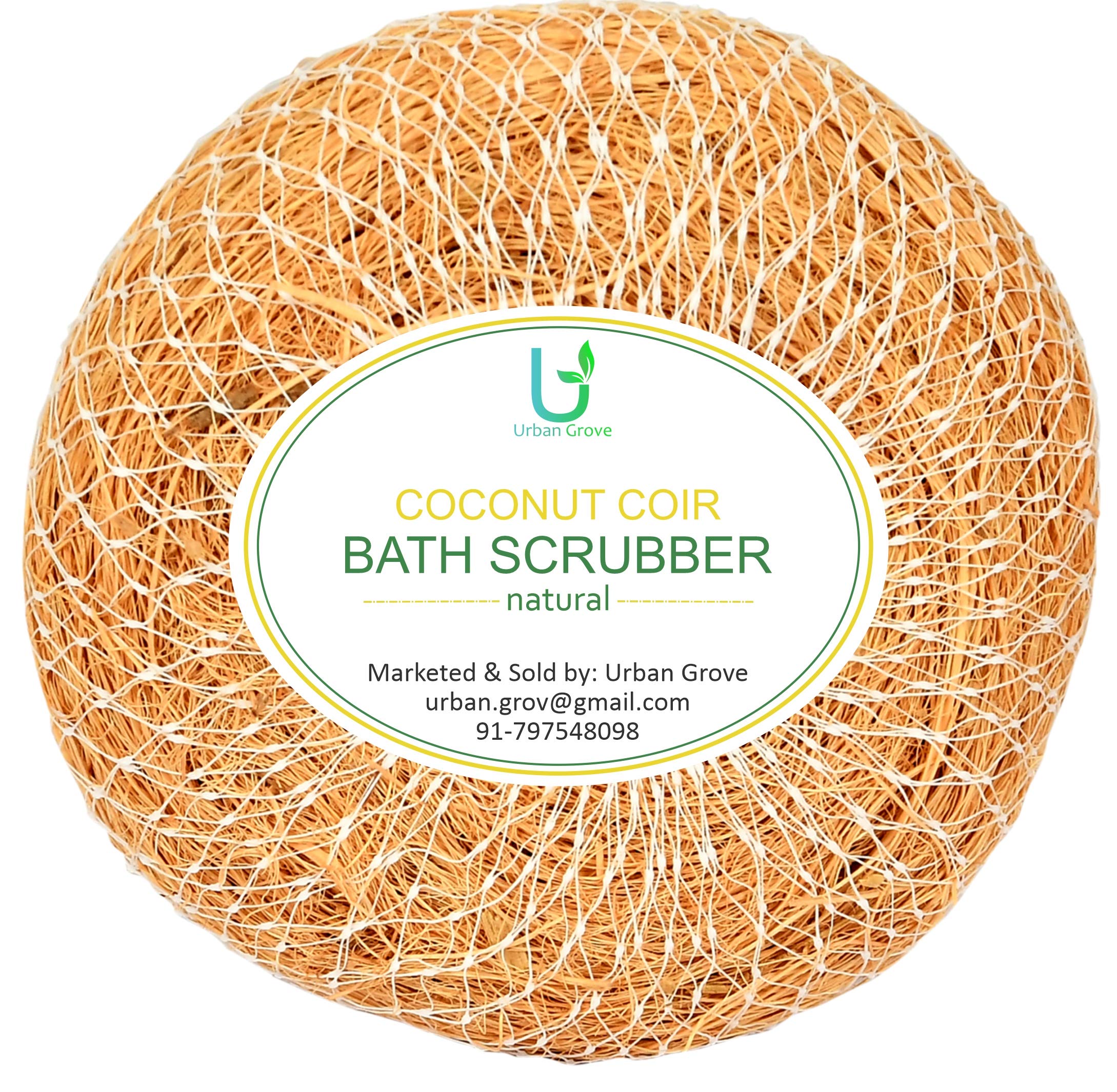 Bath Scrubber - Natural Coconut Coir Bath Brush - 1-image-10