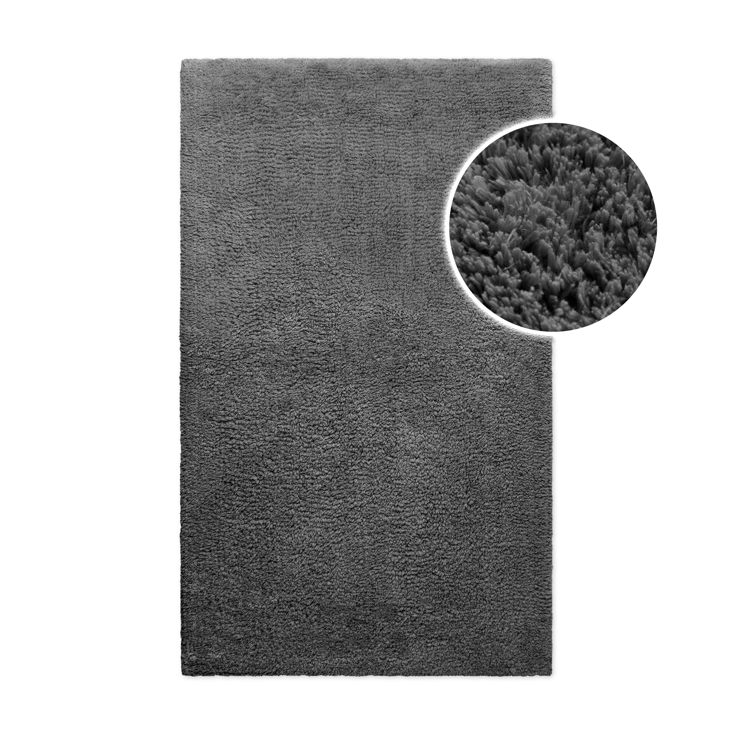 Wecon Home Erik - Alfombrilla de baño (70 x 120 cm), color gris | Suave alfombra de algodón con mechones, antideslizante y lavable con pelo suave y aspecto transparente