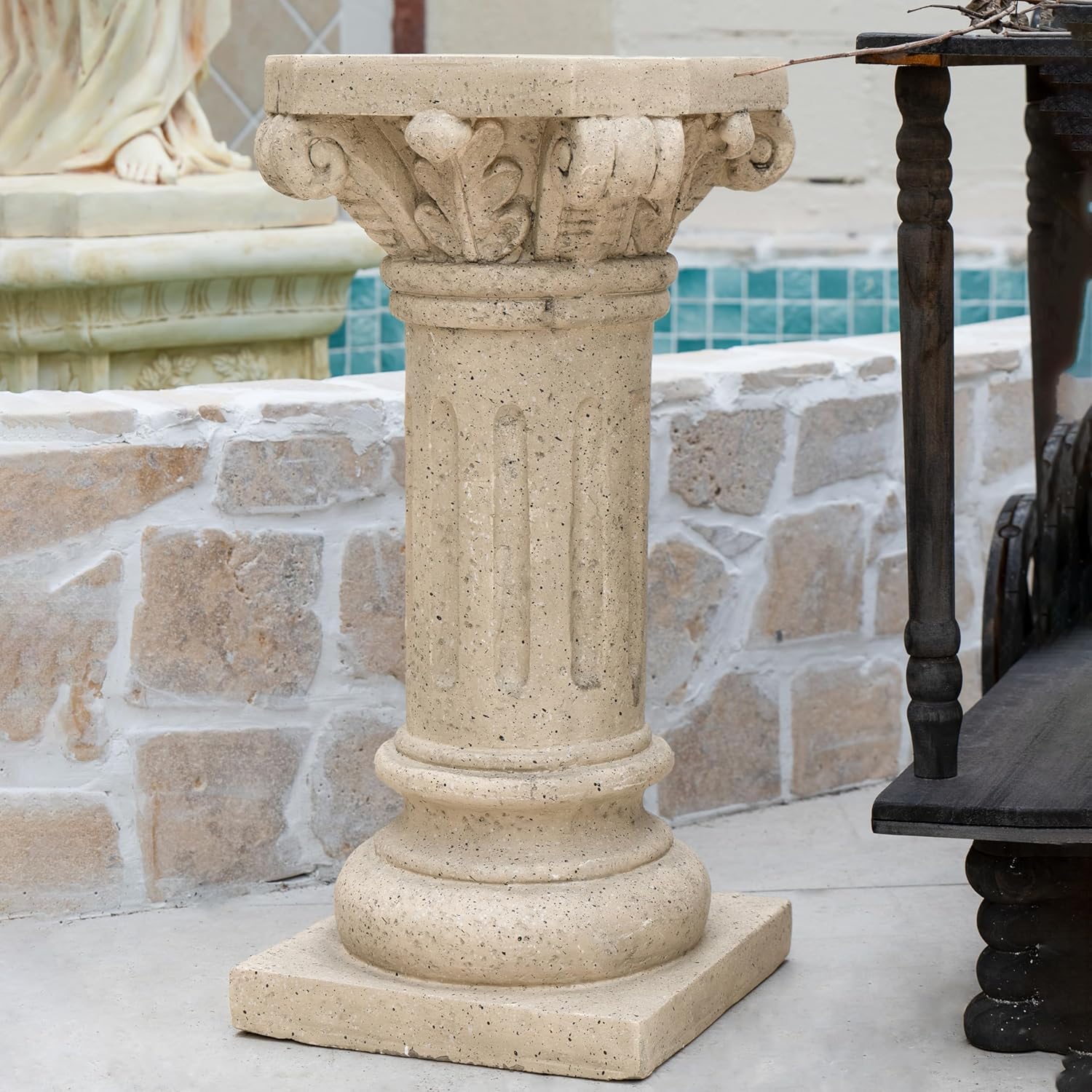 Christopher Knight Home Jorine Plant Stand Review: Lightweight Concrete Pedestal for Garden & Patio Plants