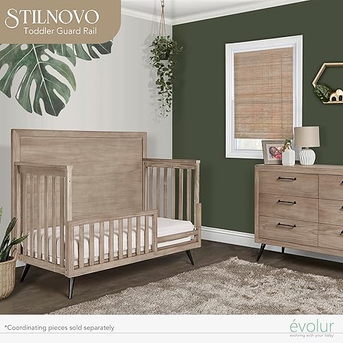 Miniatura 4 de Evolur Kyoto - Riel de guardia convertible para cuna para niños pequeños, montaje completo, calidad duradera