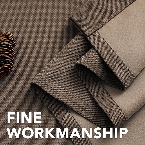 Miniatura 6 de H.VERSAILTEX Cortina opaca de lino de 108 pulgadas de largo para dormitoriosala de estar, con aislamiento térmico y ojales, cortinas de lino para