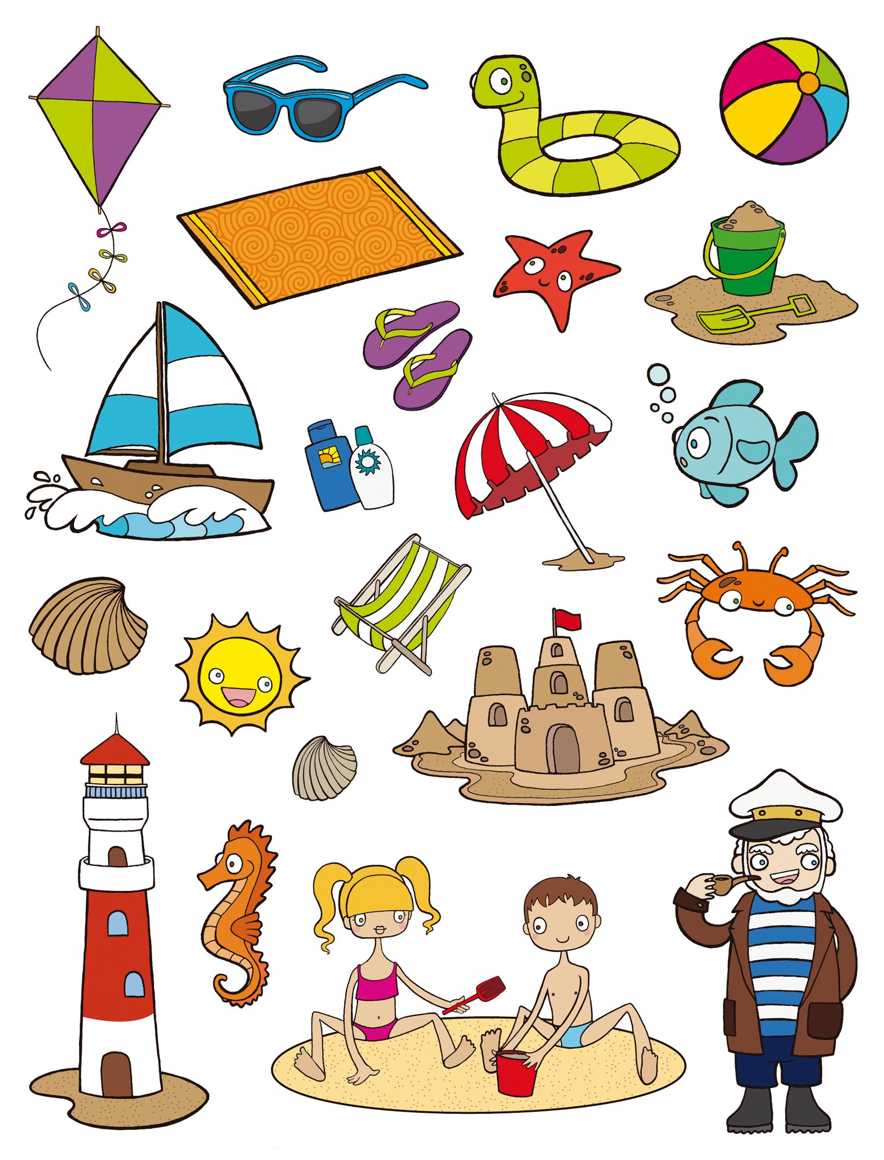 APLI Kids 11435 - Bolsa de gomets, 3 hojas, La playa