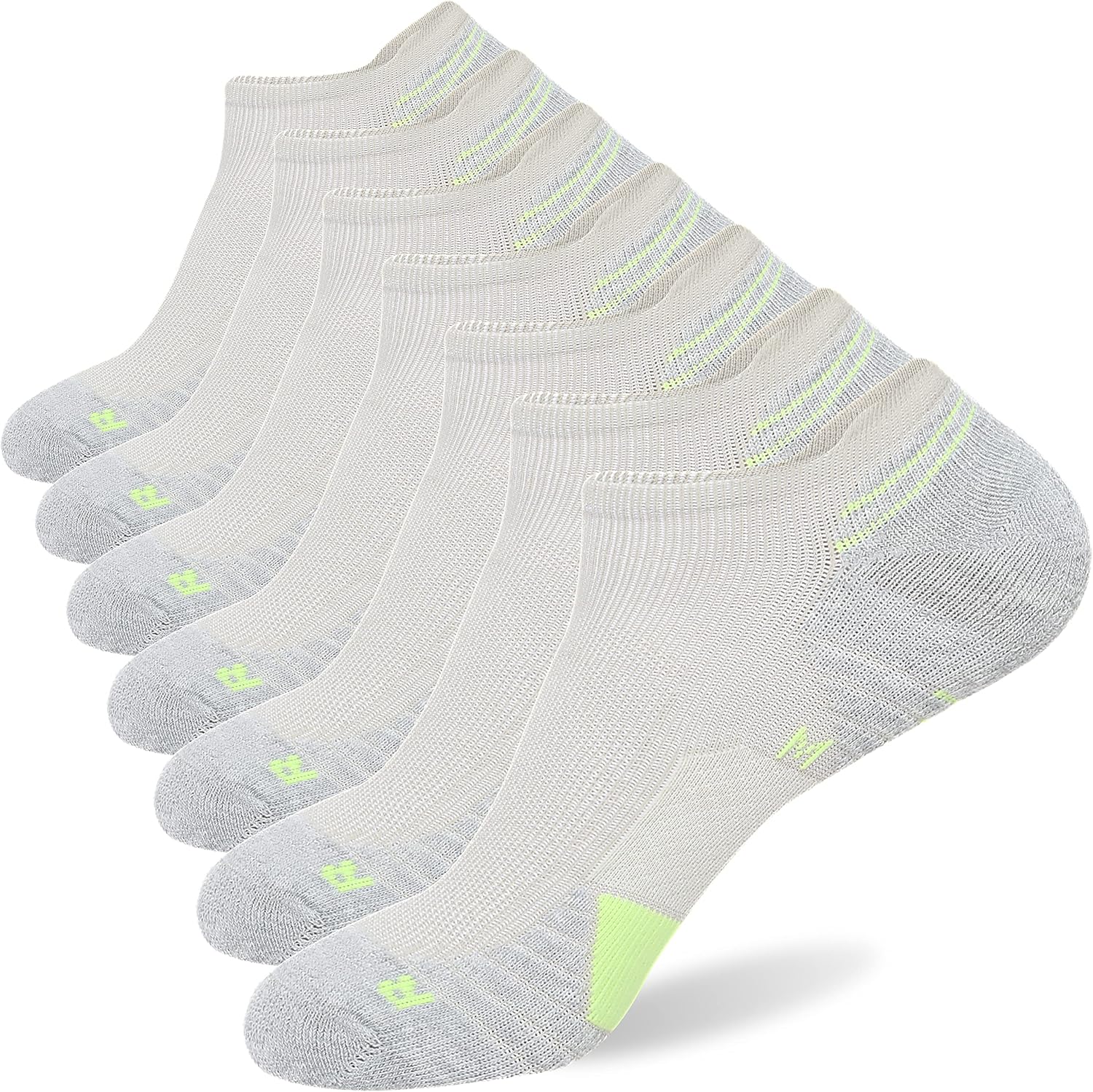 WANDER Men's Athletic Running Socks 7 Pairs Thick Cushion Ankle Socks for Men Sport Low Cut 6-9/10-12/12-14