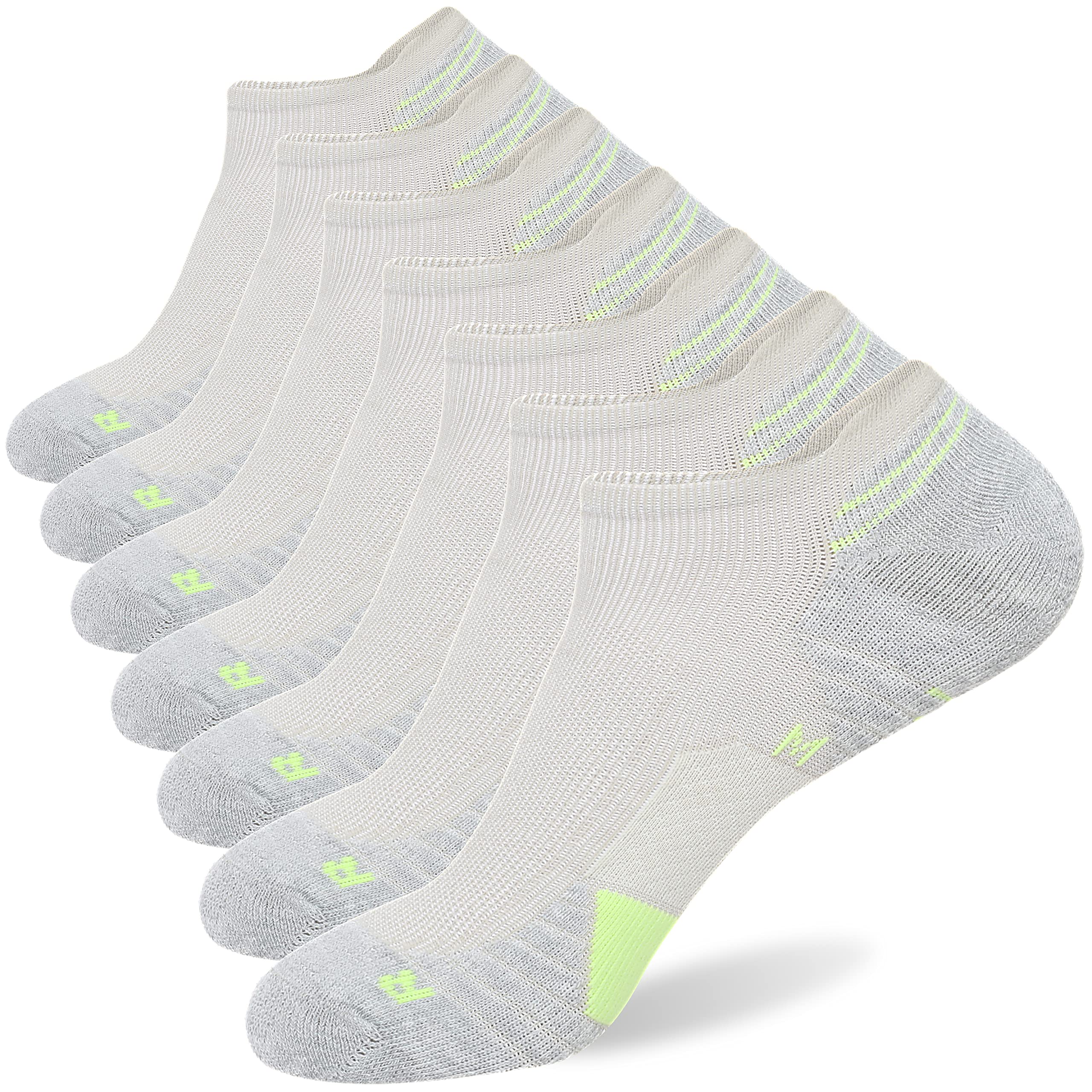 WANDER Men's Athletic Running Socks 7 Pairs Thick Cushion Ankle Socks for Men Sport Low Cut 6-9/10-12/12-14