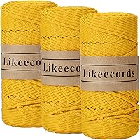 Vista 10 de Cuerda de macramé de poliéster trenzado de 4 mm, 140 yardas / 426 pies, suministros de macramé para manualidades DIY, hilo elástico para crochet