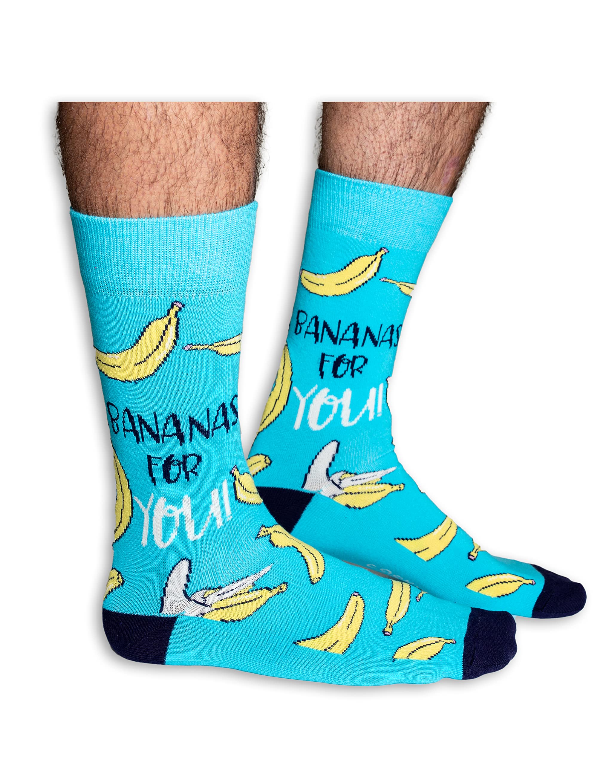 Cockney Spaniel Men's Banana's For You 1 Pair Of Novelty Crew Socks, Size: Uk 6-11 (Eur 39-46), Fun And Quirky Gift For (Uk, Alpha, One Size, Regular, Regular, )