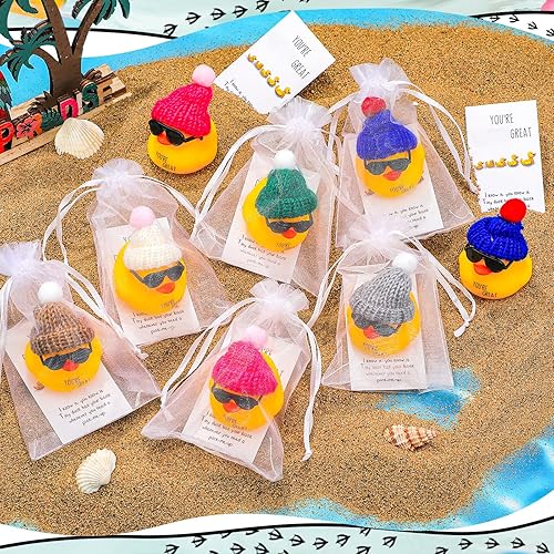 Miniatura 4 de Jenaai 100 juegos de mini patos de goma inspiradores a granel You're Ducking Great Ducks con tarjetas de animación, regalos de agradecimiento para