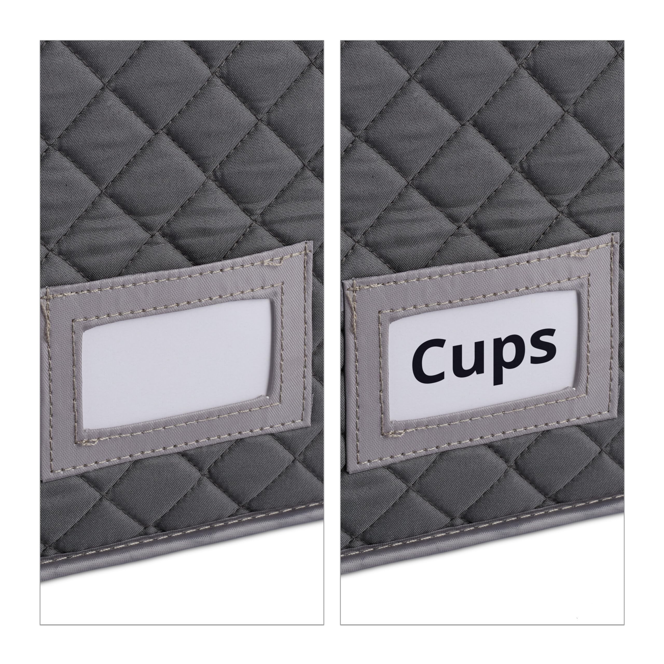 Relaxdays Set de 6 Cajas para Copas, Almacenamiento de Vajilla, Capacidad para 12 Platos, Vasos, Tazas, Acolchadas, Gris
