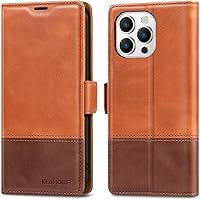 Vista 17 de KEZiHOME Funda tipo cartera compatible con iPhone 15 Pro Max, de piel auténtica [bloqueo RFID], ranura para tarjetas, soporte magnético, funda