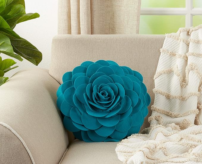 Almohada Decorativa de Fibra Poliéster 33 cm Diseño Flor miniatura 3
