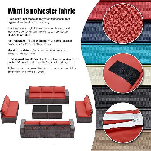 Miniatura 10 de Kullavik Funda de cojín de patio al aire libre, funda lavable para muebles, funda de cremallera suave y gruesa, funda de tela de poliéster, adecuada