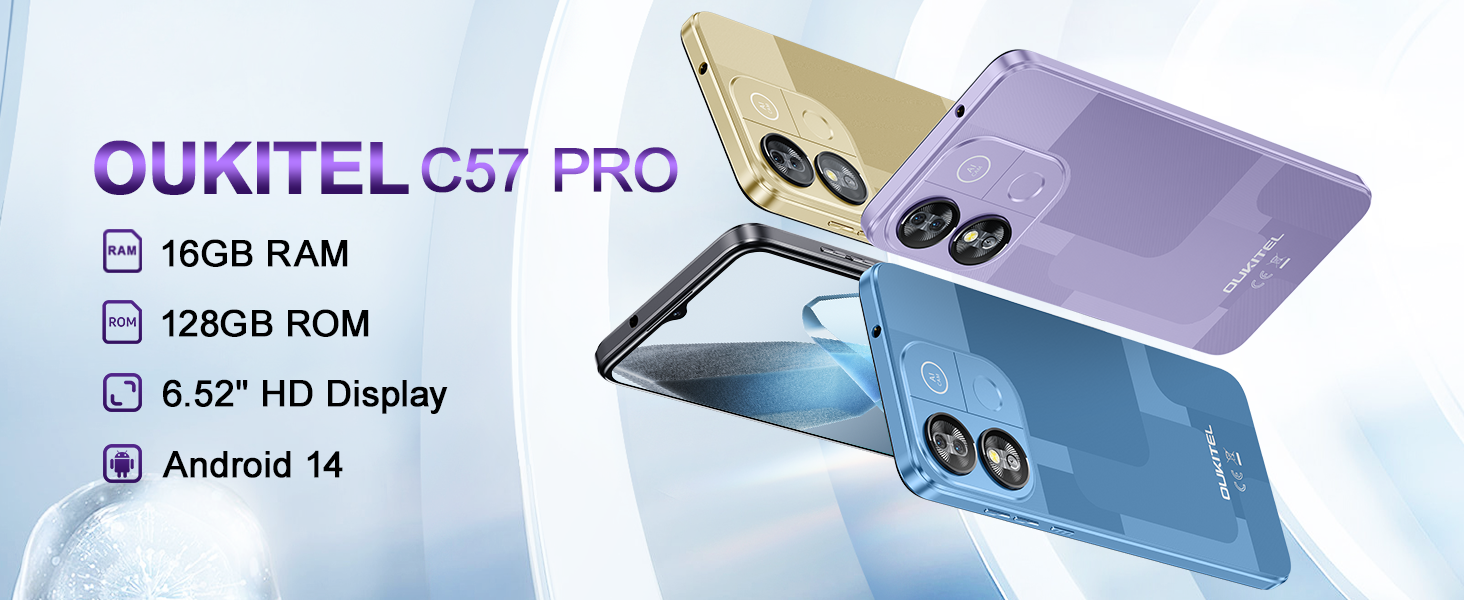 OUKITEL C57 PRO Unlocked Cell Phone Android 14 Phone