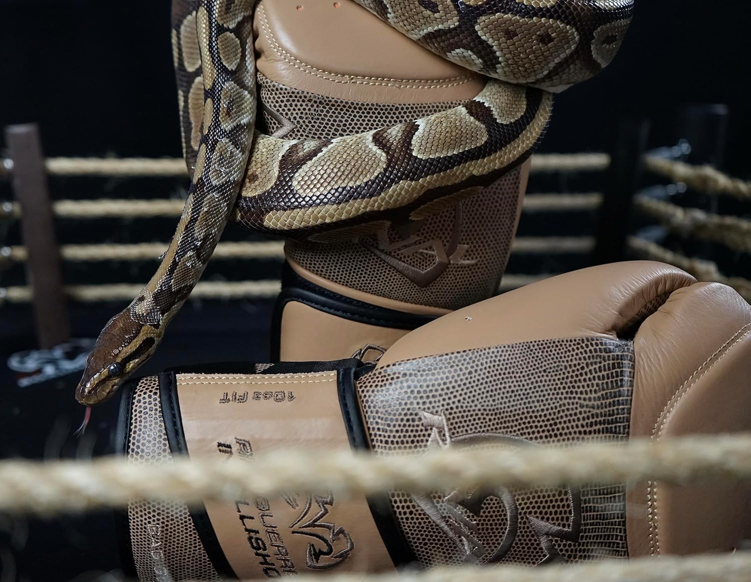 RIVAL RFX-Guerrero D3O Intelli-Shock Bag Gloves, Snake Skin Edition, Wrist Lock 2 V-Strap System, 15 Degree Angled Cuff