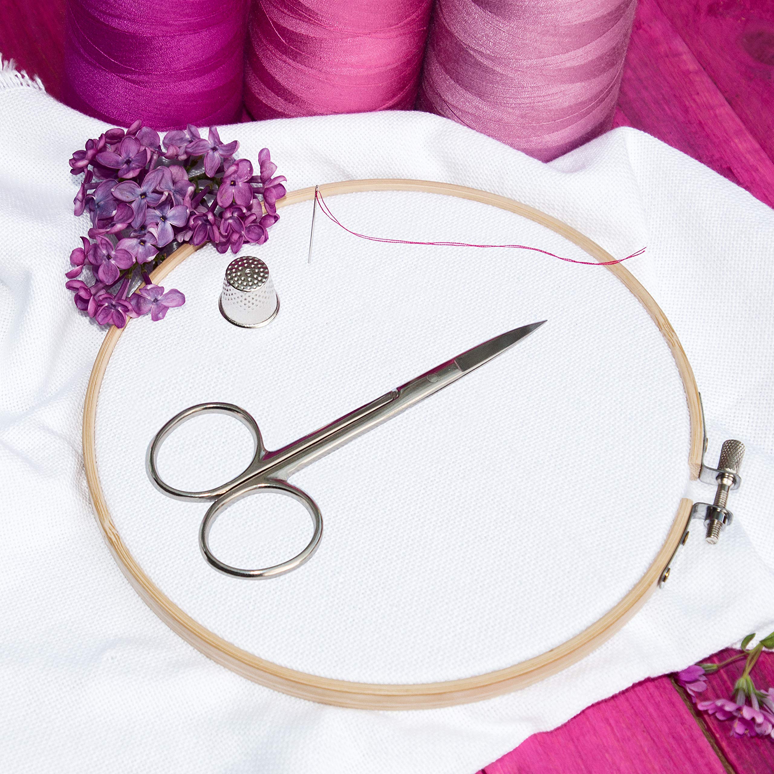 MYGLOAR 2-teiliges Stickrahmen Set Aus Bambus - 15cm & 20cm Rundrahmen Für Stickerei