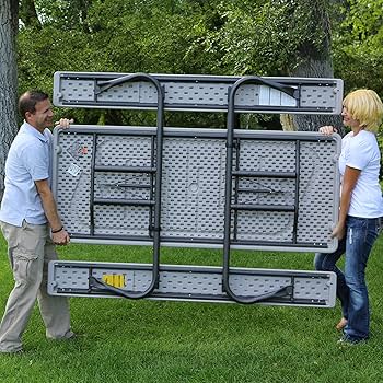 LIFETIME グレーのアウトドアテーブル Amazon.co.jp: 【LIFETIME】フォルディングピクニックテーブル