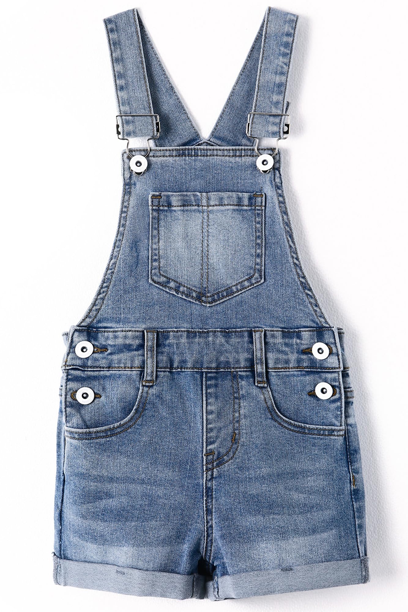 KIDSCOOL SPACE Pantalones Cortos para niñas, Pantalones Cortos de Verano Rasgados de Mezclilla elástica para niñas pequeñas Grandes