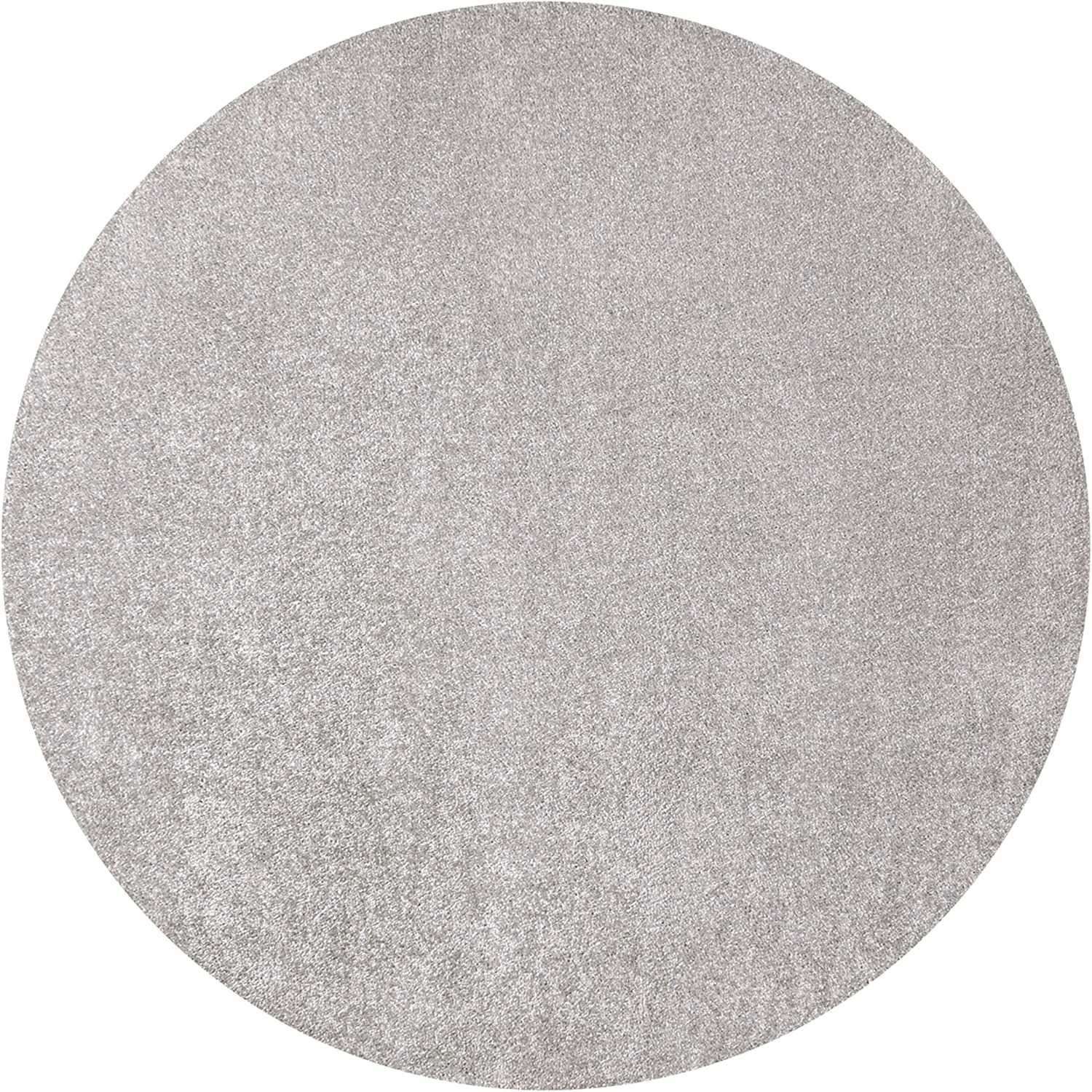 JONATHAN Y Haze Solid Low-Pile Light Gray 5' Round Indoor Area Rug, Coastal,Bohemian,Minimalist,Classic, Easy-Cleaning for Living Room,Bedroom,Kitchen,Pet Friendly,Non-Shedding (SEU100K-5R)