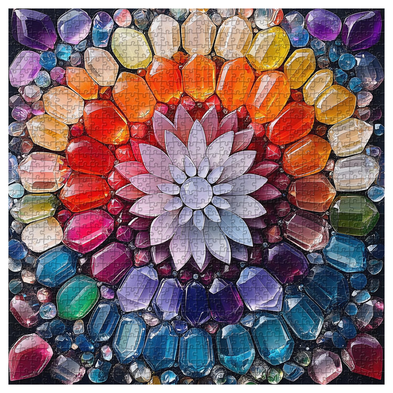 PICKFORU Crystal Puzzles for Adults 1000 Pieces, Gem Art 1000 Piece Puzzle Crystal Art, Colorful Challenging Rainbow Jigsaw Puzzles as Home Decor - Image 2