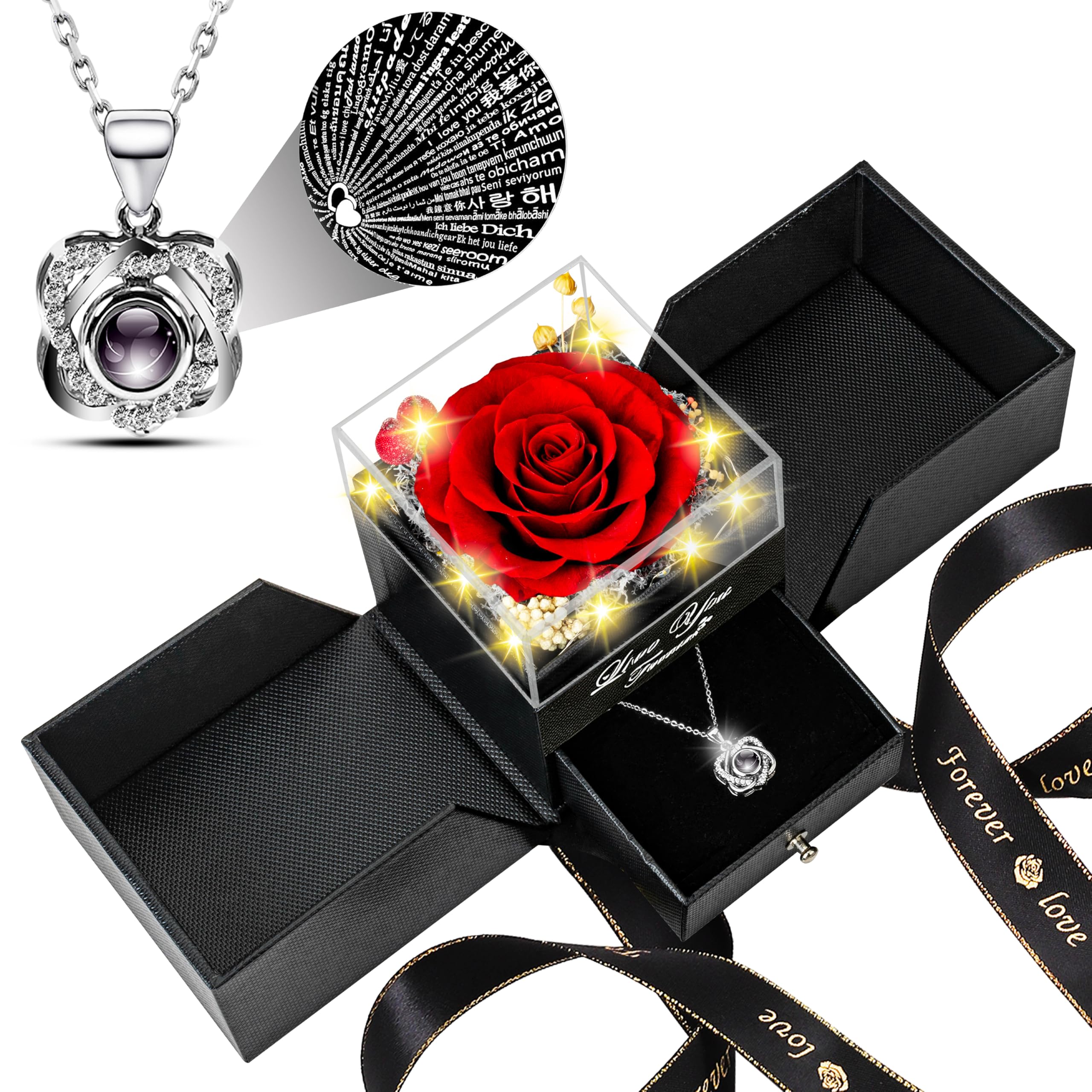 Lebana Preserved Rose & Necklace