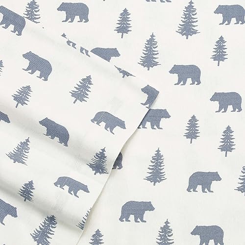 Vista 208 de Eddie Bauer - Full Sheets, Cotton Flannel Bedding Set, Brushed For Extra Softness, Cozy Home Decor (Dog Friends, Full)