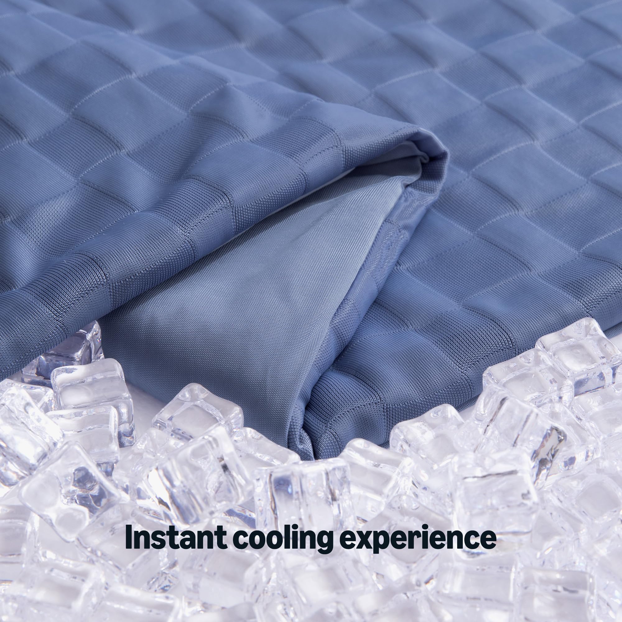 Amazon Basics Cooling Comforter, Soft Lightweight Waffle Weave Blanket for Hot Sleepers, Summer & All Season Bedding to Keep Cool for Night Sweats, 90"x90", Queen, Blue - 4