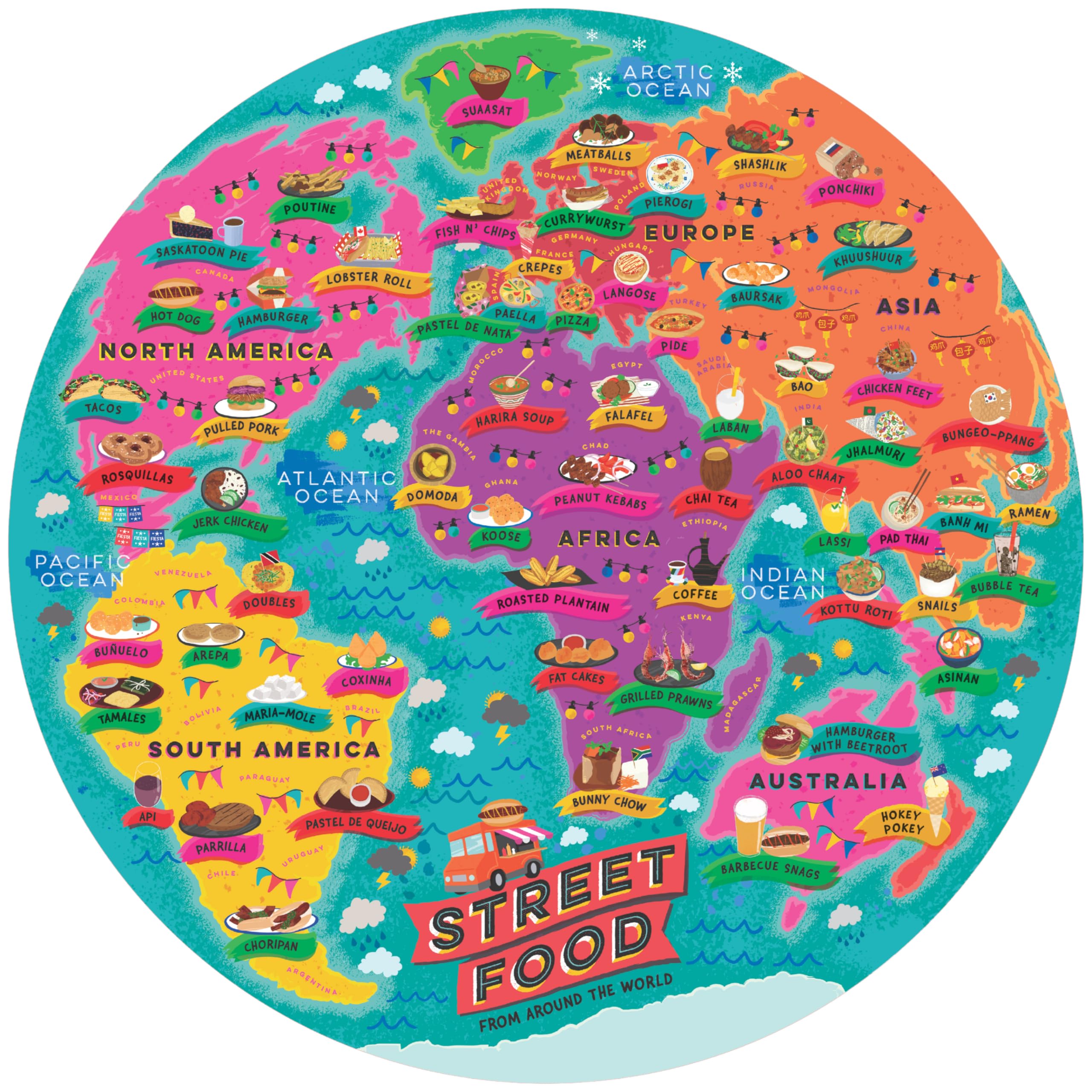Ridley's Street Food Circular Jigsaw Puzzle (1000 Pieces)